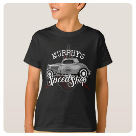 Hot rod Speed Shop CUSTOM NAME Streck Garage T Shirt