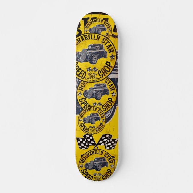 Hot rod Speed shop Mini Skateboard Bräda 18,7 Cm (Framsida)