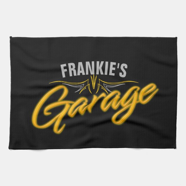 Hot rod Streck Retro Neon Biker Anpassningsbar Gar Kökshandduk (Horisontell)