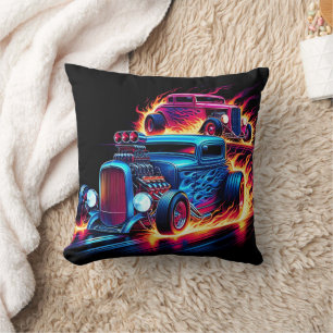 Hot rod tävla genom ett elände i skymningen kudde