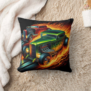 Hot rod tävla genom ett grymt naturområde kudde