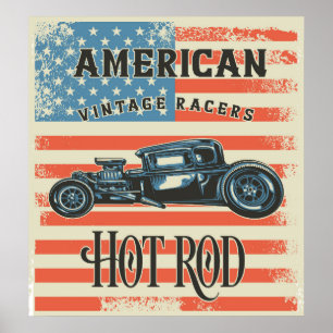 Hot rod tävling klassisk Poster