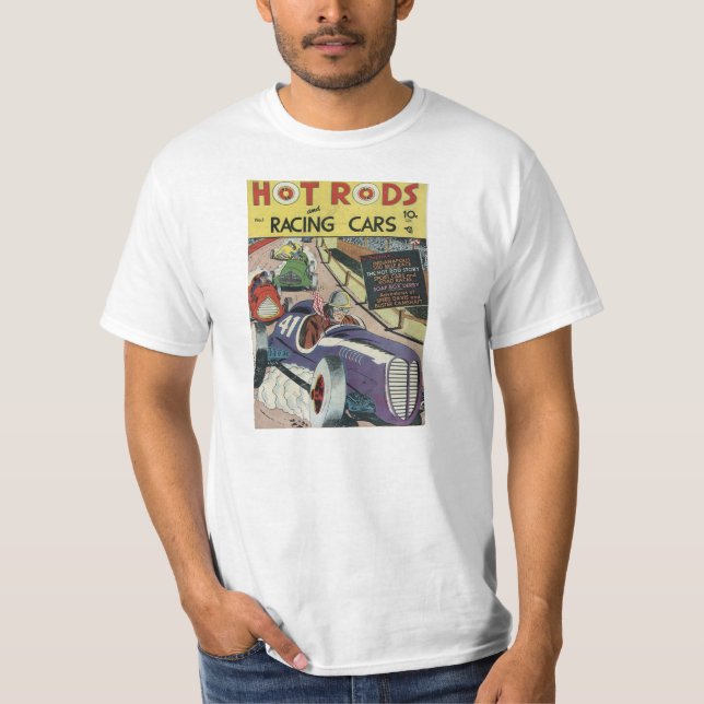 Hot rods och tävlings- bilar - klassikern täcker tee shirt (Framsida)