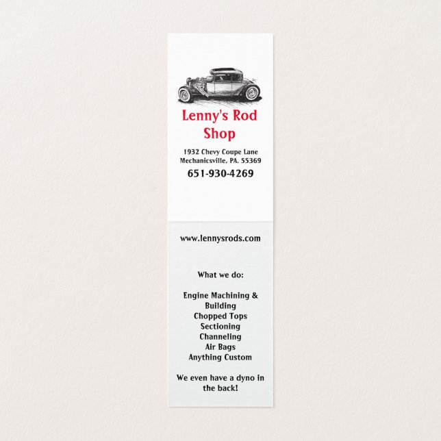 Hot rodspade visitkort (Insida ovikt)