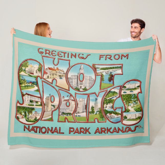 Hot Springs Arkansas Flanellkast Fleecefilt (På plats)