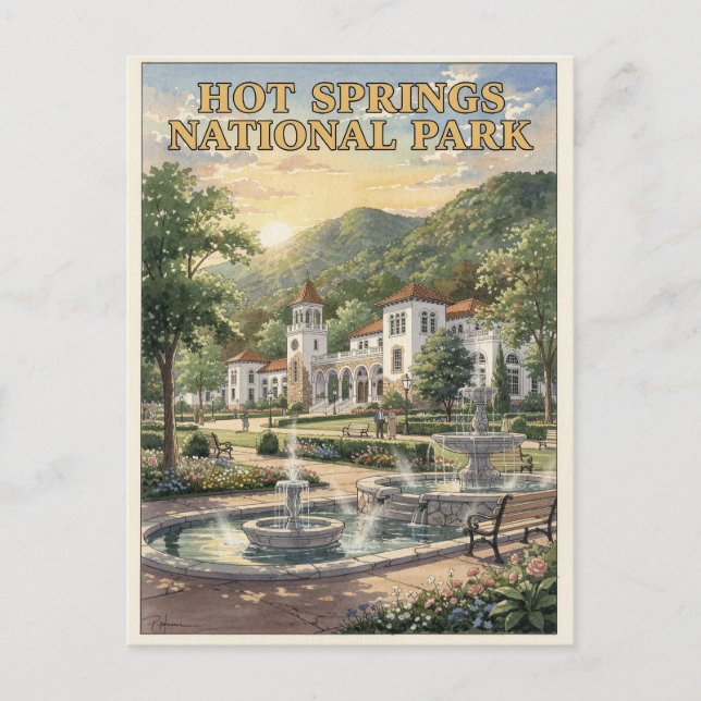 Hot Springs National Park Badhusraden Vykort (Framsida)