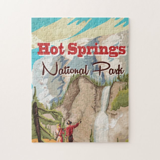 Hot Springs National Park-resor publiceringsaffisc Pussel (Vertikal)