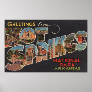 Hot Springs nationalpark, Arkansas (blått) Poster