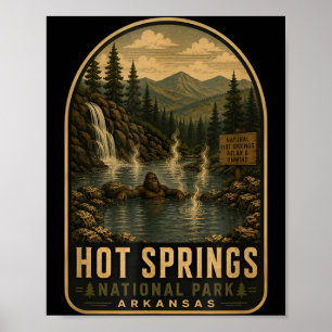 Hot springs nationalpark bigfoot vintage poster