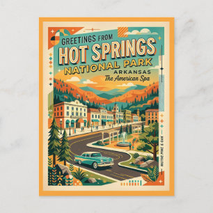 Hot Springs nationalpark i vintage stil Vykort
