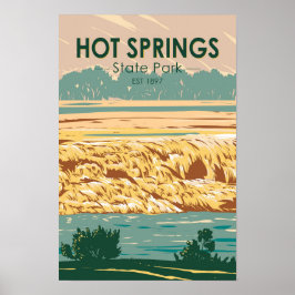 Hot Springs State Park Wyoming Vintage Retro T Shi Poster