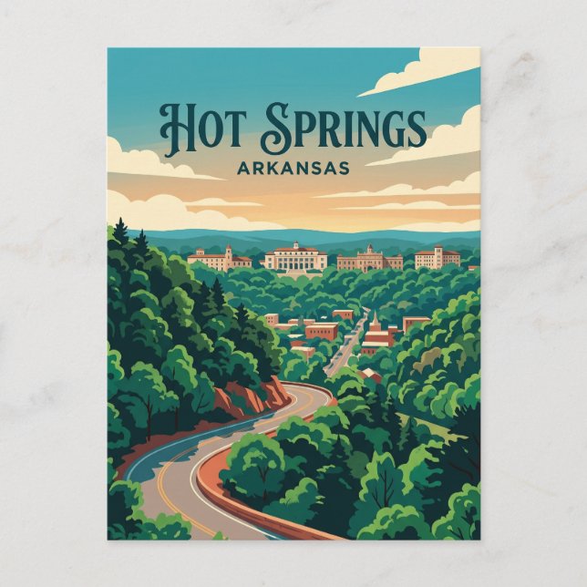 Hot Springs USA blir Vykort (Framsida)