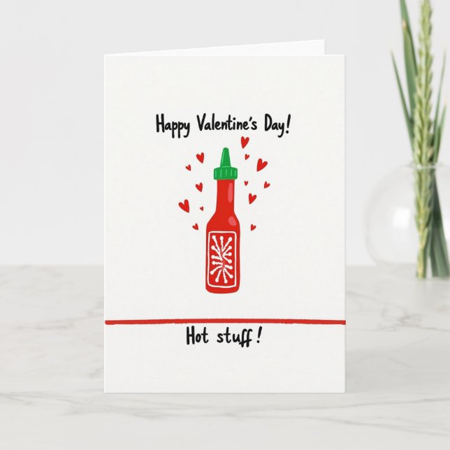 Hot Stuff Valentines Card Kort (Framsida)