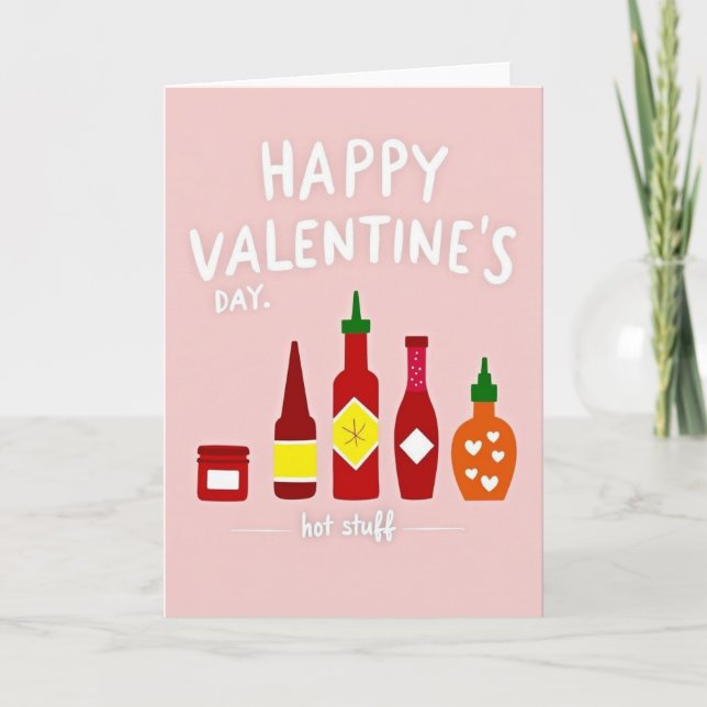 Hot Stuff Valentines Day Card Kort (Framsida)