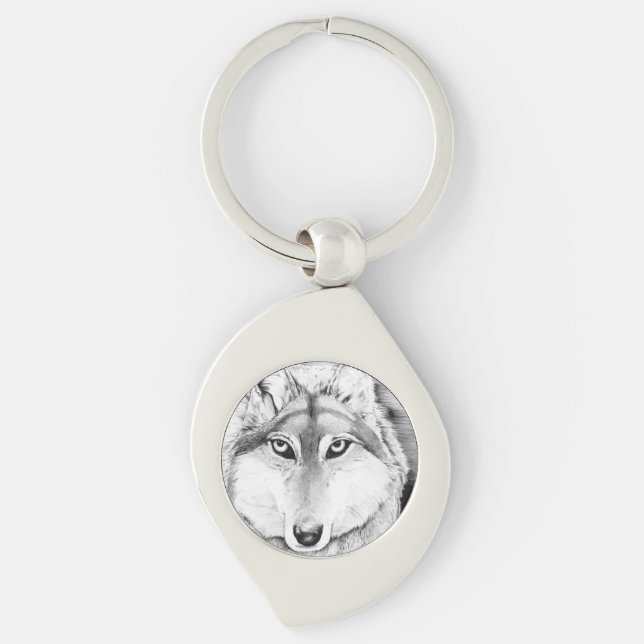 Hot Swirl Silverfärgad Nyckelring (Framsidan)