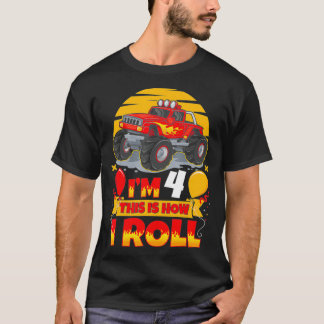 Hot Wheels Birthday Im 4 This Is How I Roll T Shirt