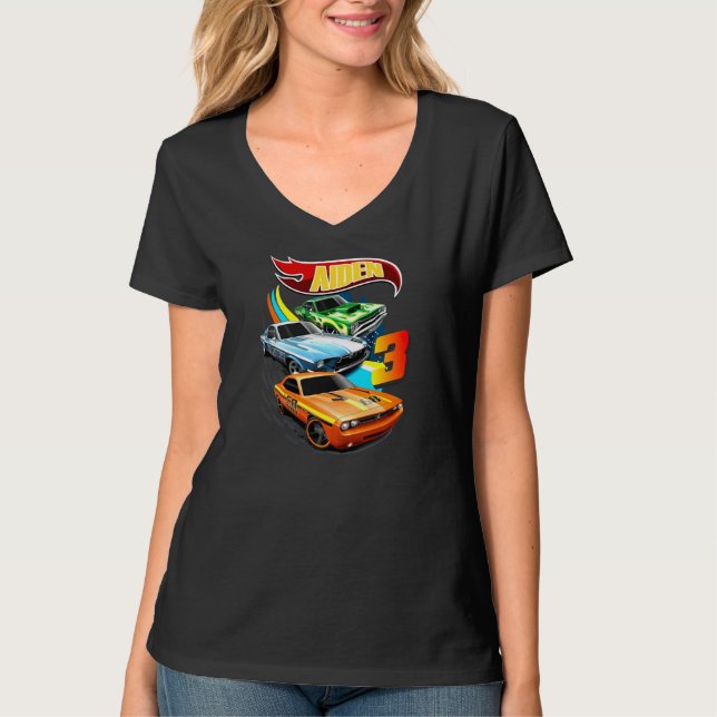 Hot Wheels Birthday T Shirt, Hot Wheels Theme Part T Shirt (Framsida)