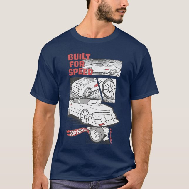 Hot Wheels Byggd för Speed Comic Panels vänner T Shirt (Framsida)