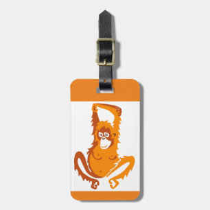 Hotad djur-ORANGUTAN-Ape - Primär Orange Bagagebricka