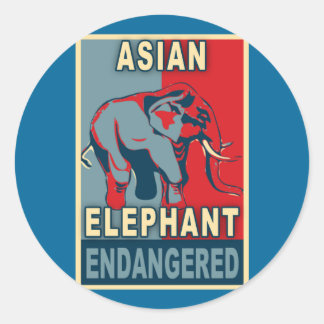 Hotade asiatiska Elephant Pop Art Tshirts Runt Klistermärke