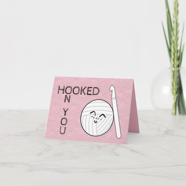 Hotade på dig ♥ krockkåpa och garnbåtar helgkort (Framsida)