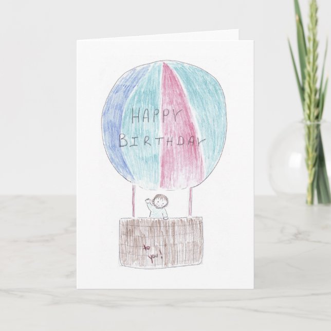 Hotair Ballon för födelsedag Kort (Framsida)