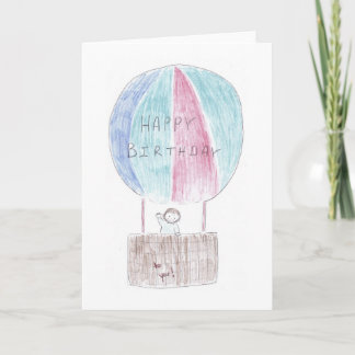 Hotair Ballon för födelsedag Kort