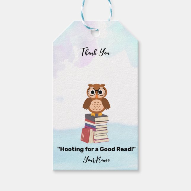 "Hotar för Bra Read!" Tack, bok älskare Presentetikett (Framsidan)