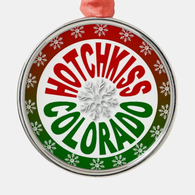 Hotchkiss Colorado red grönt snowflake ornament (Framsidan)