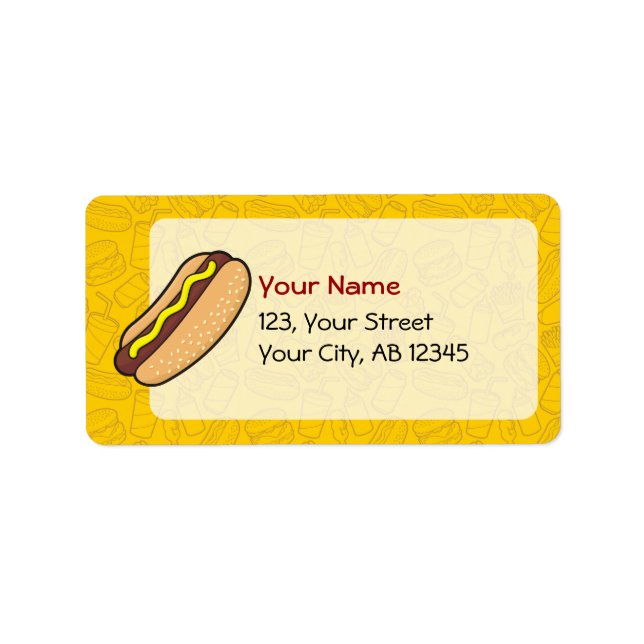 Hotdog Adressetikett (Framsidan)