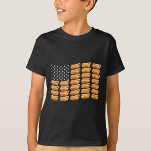 Hotdog American Flagga 2 juli 4:e Patriotic Summer T Shirt