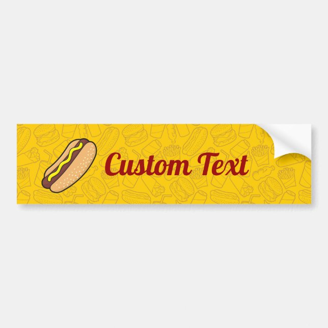 Hotdog Bumper Sticker Bildekal (Framsidan)