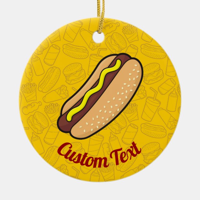 Hotdog Ceramic Ornament (Framsidan)