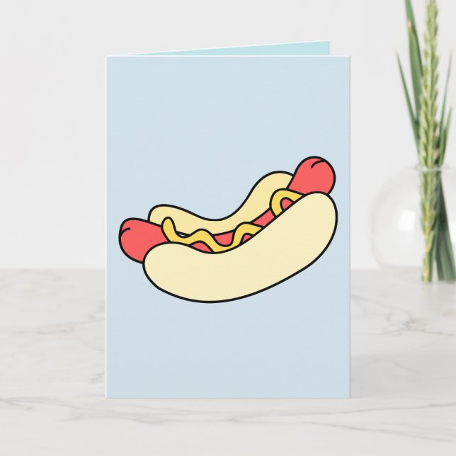 HOTDOG GRATTIS PÅ FÖDELSEDAGEN GREETING CARDS KORT (Framsida)