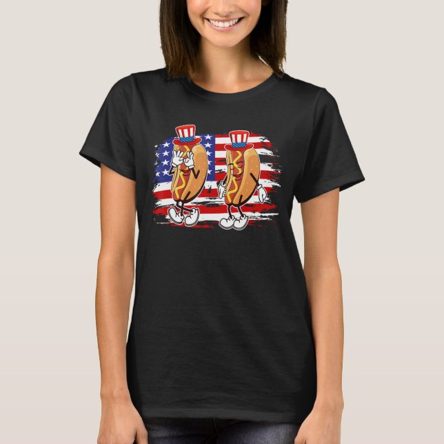 Hotdog Griddy Dance 4th of July 2023 Boys Girls Wo T Shirt (Framsida)