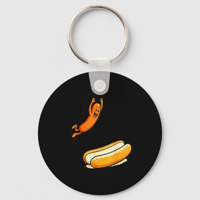 Hotdog högt hopp  nyckelring (Framsida)