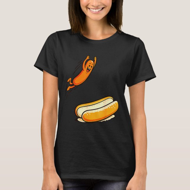 Hotdog högt hopp  t shirt (Framsida)