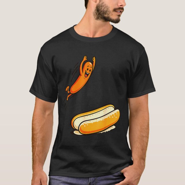 Hotdog högt hopp  t shirt (Framsida)