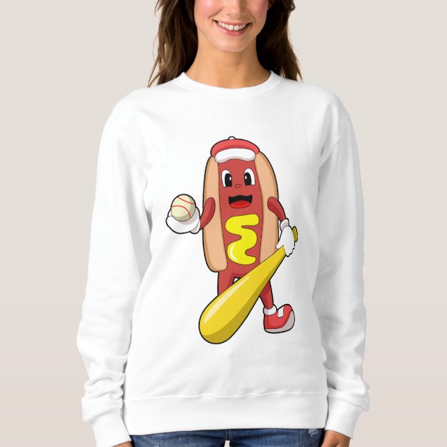 Hotdog i Baseball med Baseball fladdermus T Shirt (Framsida)