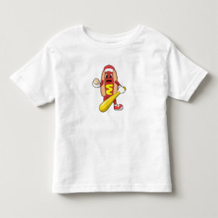 Hotdog i Baseball med Baseball fladdermus T Shirt