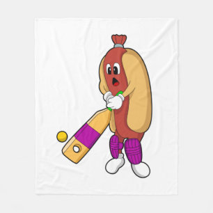 Hotdog i Cricket med Cricket fladdermus Fleecefilt