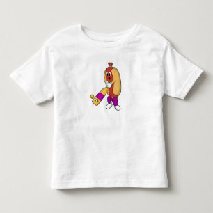 Hotdog i Cricket med Cricket fladdermus T Shirt