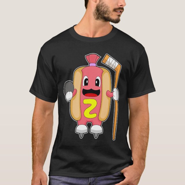 Hotdog Ice hockey Ice hockey-klubba T Shirt (Framsida)
