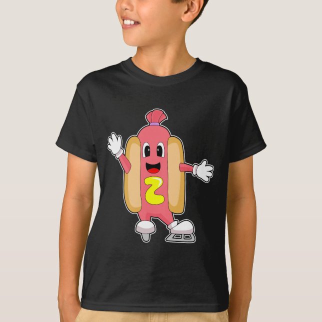 Hotdog Ice-skridskor Ice-skridskor Vintersport T Shirt (Framsida)