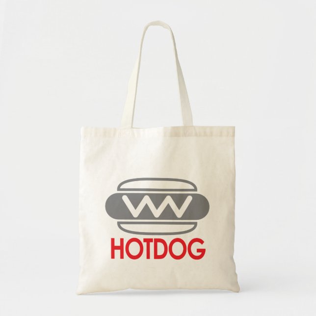 Hotdog-ikon Burger Tote Bag Tygkasse (Framsidan)