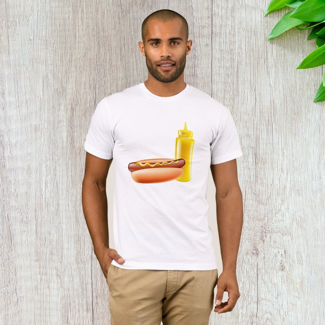 Hotdog med Mustard Flaska Manar T-Shirt (Skapare uppladdad)
