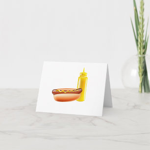 Hotdog med Mustard Flaska Note-kort Kort