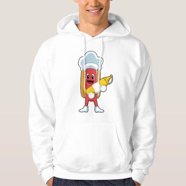Hotdog med Mustard Hoodie (Framsida)
