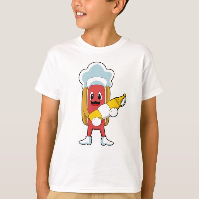 Hotdog med Mustard T Shirt (Framsida)