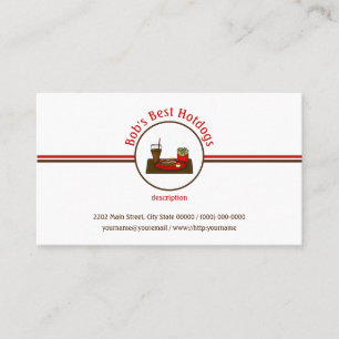 Hotdog Middag Fast Food Restaurant Logotyp Visitkort